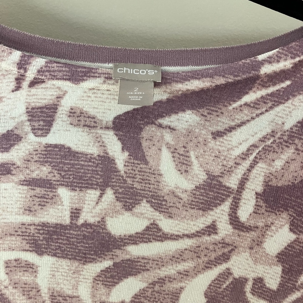 Chico's Elegant Purple and Cream Blouse